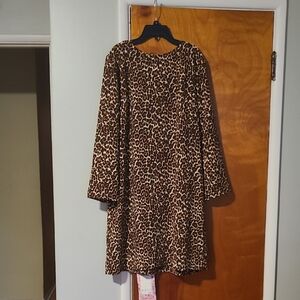 J. Crew Brown and Tan Animal Print Dress